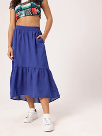 DressBerry Women Effortlessly Chic Gathered A-line Midi Skirt