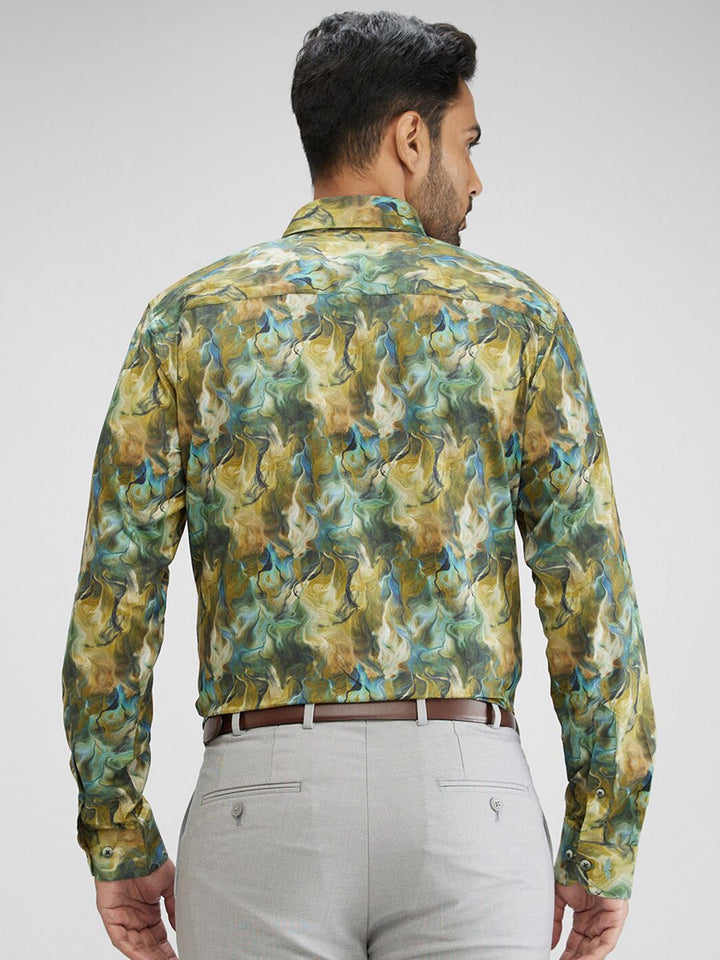 Park Avenue Slim Fit Floral Opaque Printed Cotton Casual Shirt