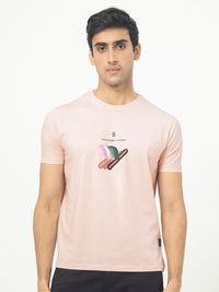 RARE RABBIT Men Erdon Round Neck Slim Fit Cotton T-Shirt