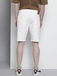 The Indian Garage Co Men White Typography Printed Slim Fit Shorts
