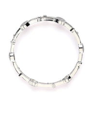 KARATCART Set Of 2 Silver Plated Cubic Zirconia Studded Bangles