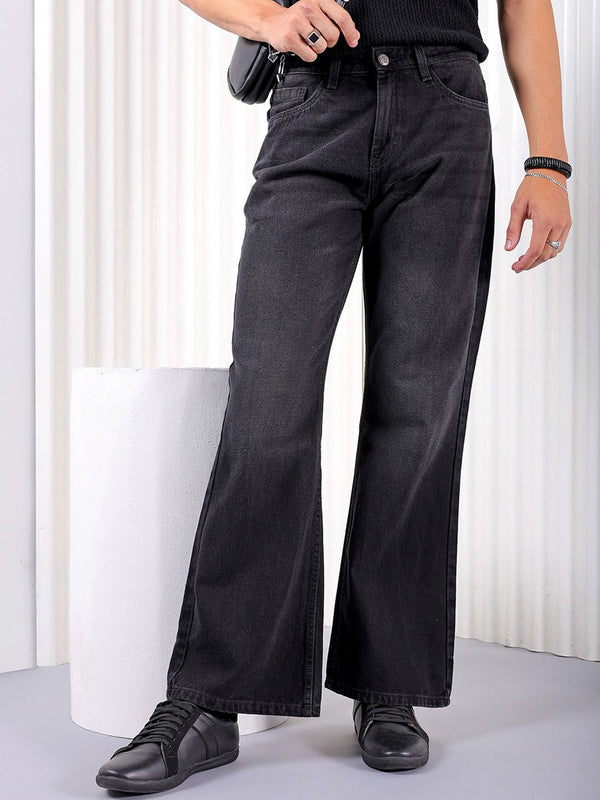 The Indian Garage Co Men Bootcut Light Fade Pure Cotton Jeans