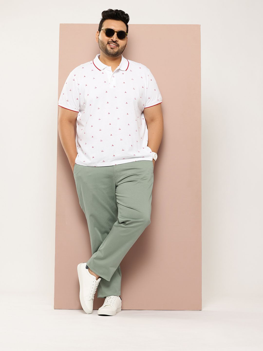 Thomas Scott Men Plus Size Straight Fit Easy Wash Chinos Trousers