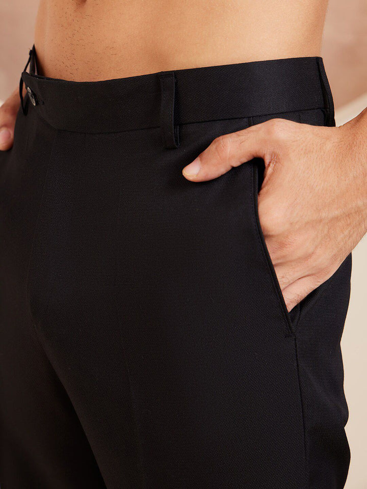 DENNISON Men Smart Tapered Fit Easy Wash Formal Trouser