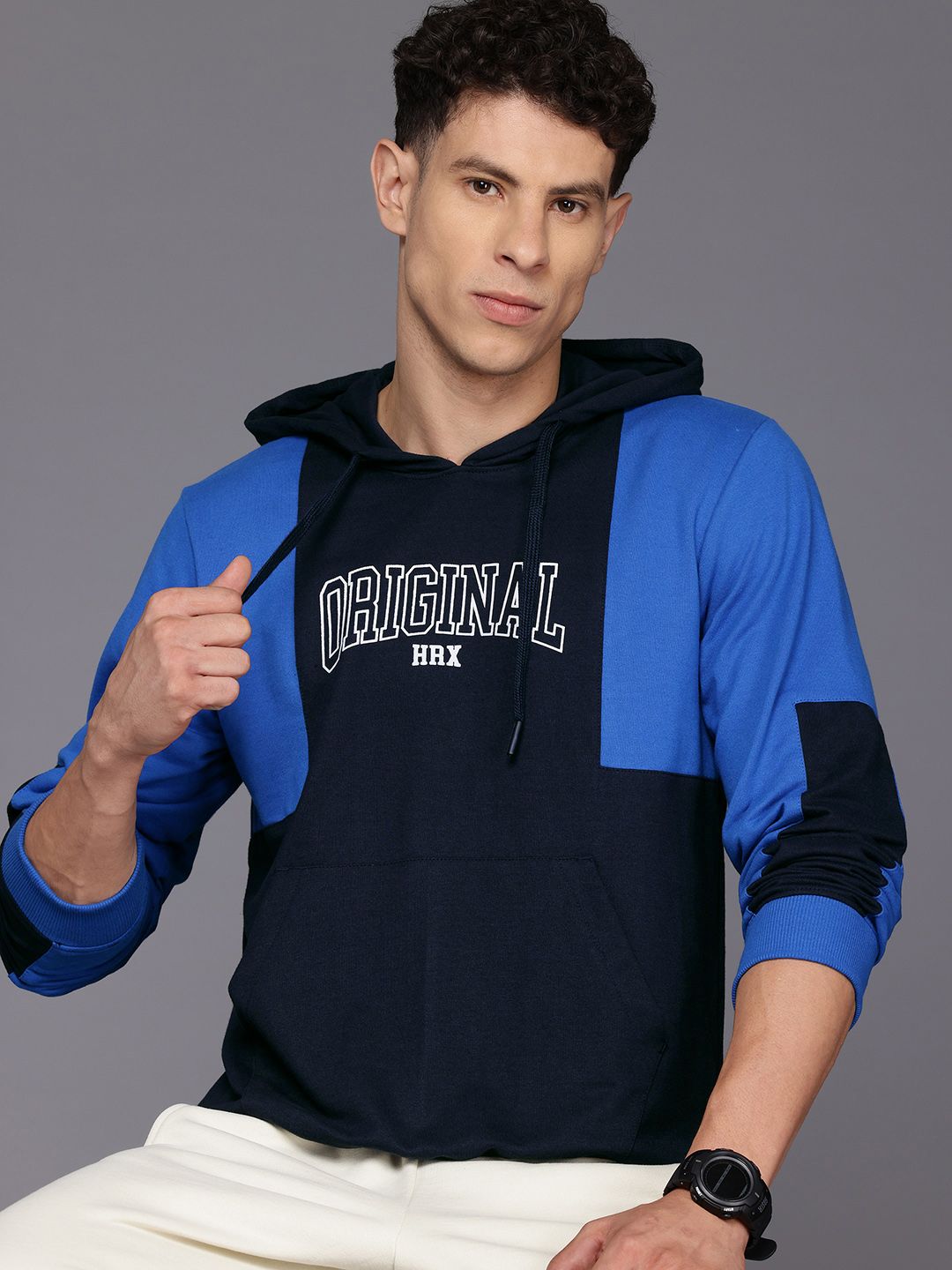 HRX by Hrithik Roshan Typography Print Hooded Sweatshirt