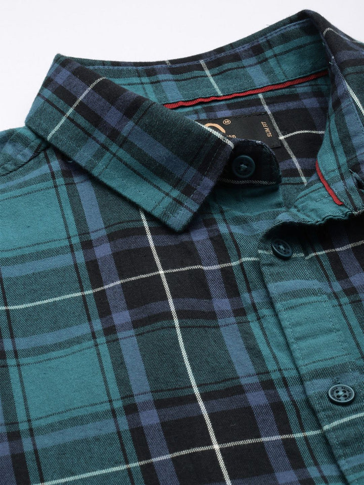 Being Human Pure Cotton Slim Fit Checked Casual Shirt