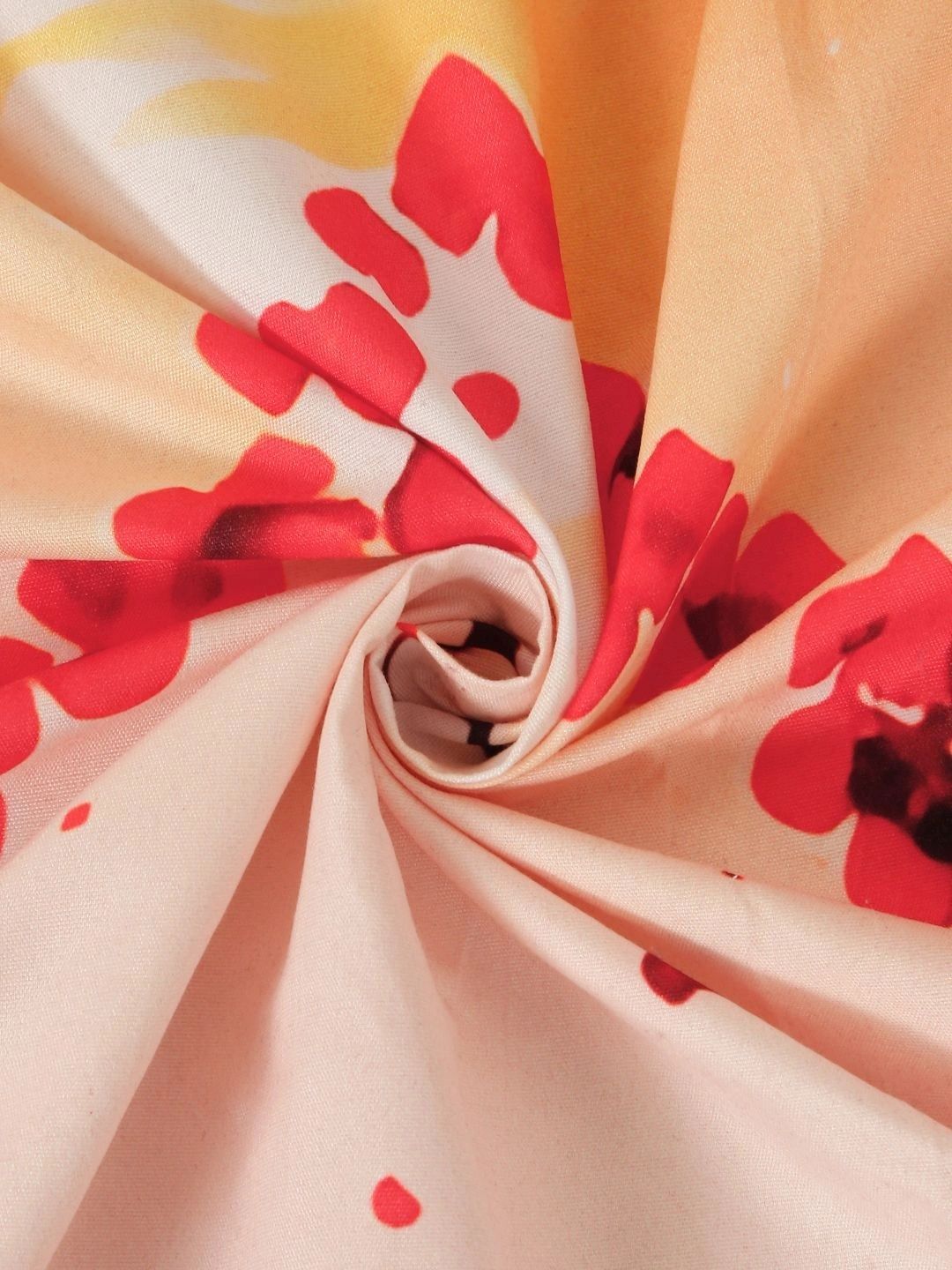 KLOTTHE Red Conversational 400 TC King Bedsheet dengan 2 Sarung Bantal