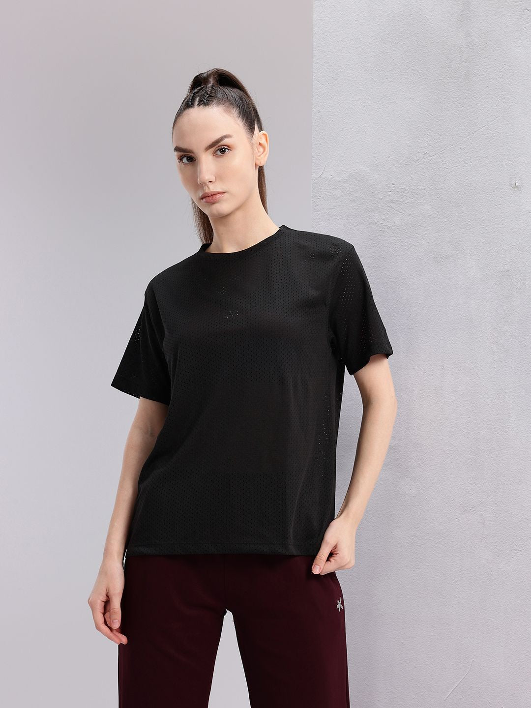 HRX by Hrithik Roshan Women Perforated Rapid-Dry Training T-shirt