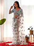 Saree mall Floral Embroidered Sequinned Net Saree