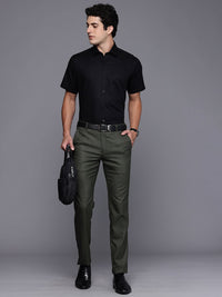 Raymond Men Textured Slim Fit Formal Trousers