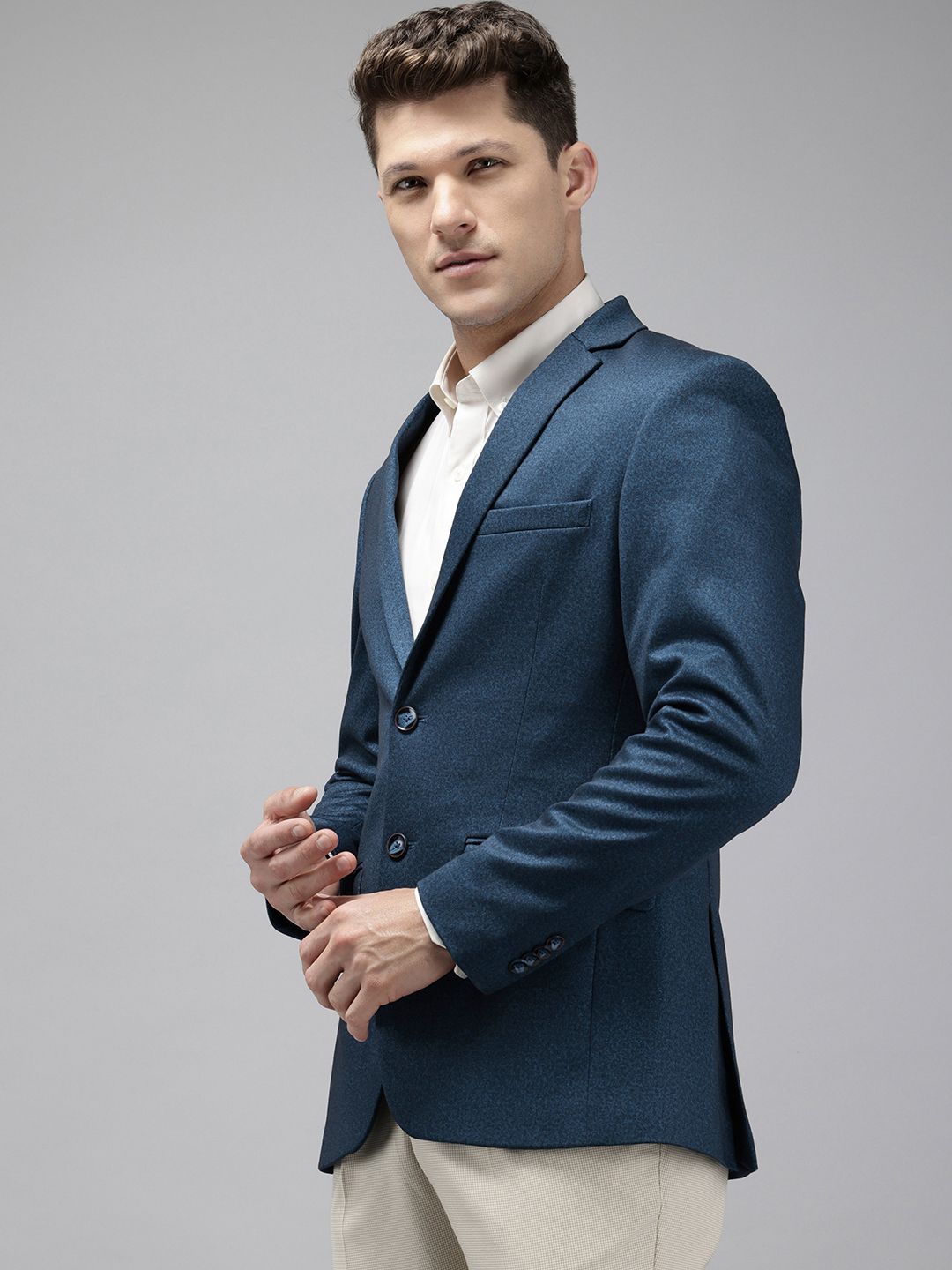 Park Avenue Notched Lapel Single Breasted Super Slim Fit Formal Blazer