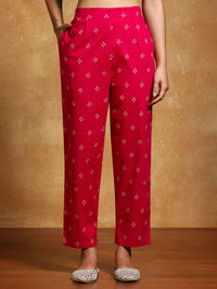 Varanga Women Bandhani Printed Regular Kurta with Trousers & With Dupatta