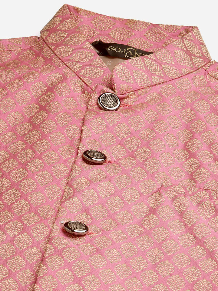 SOJANYA Men Green Ethnic Motifs Kurta with Churidar & Nehru Jacket