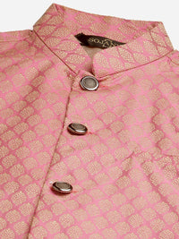 SOJANYA Men Green Ethnic Motifs Kurta with Churidar & Nehru Jacket