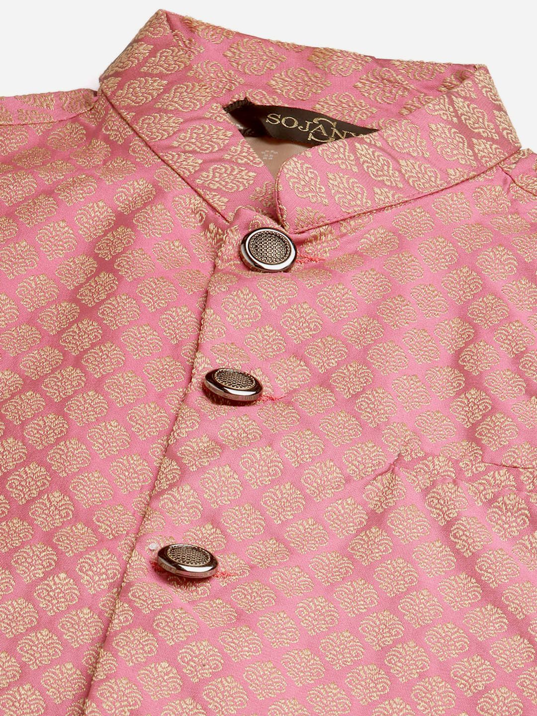SOJANYA Men Green Ethnic Motifs Kurta with Churidar & Nehru Jacket