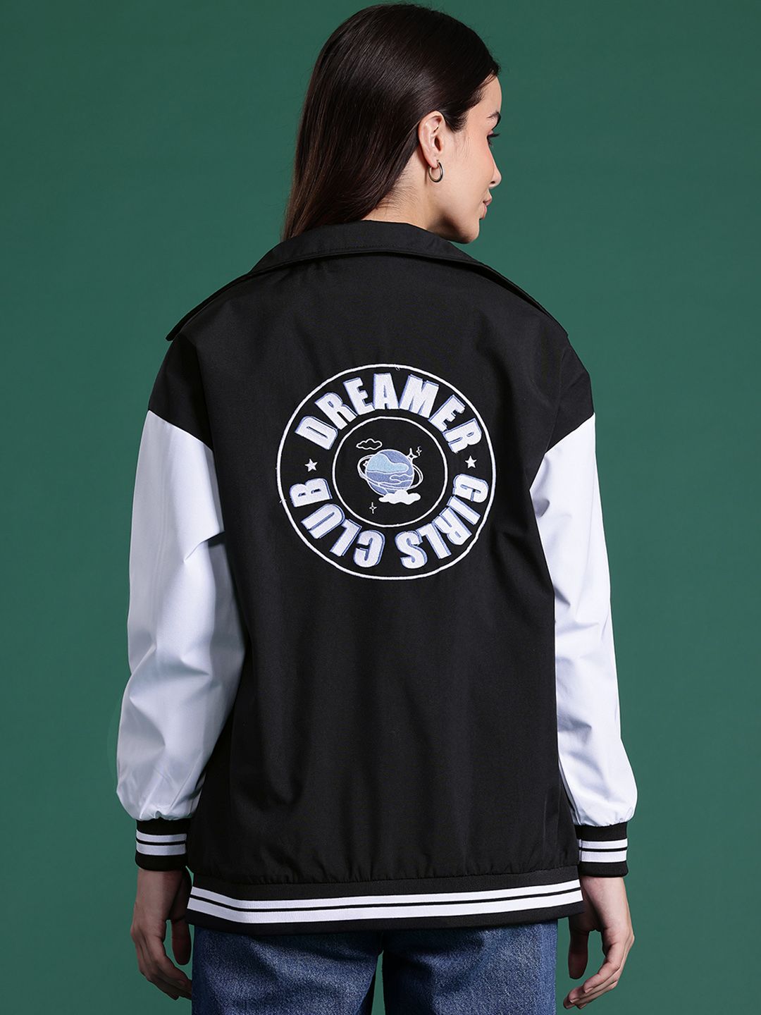 DressBerry Women Typography Bomber Jacket
