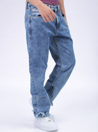 The Indian Garage Co Men Straight Fit Mildly Distressed Heavy Fade Jeans