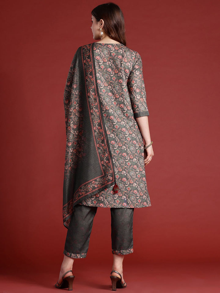 Anouk Floral Printed Kurta Set With Dupatta