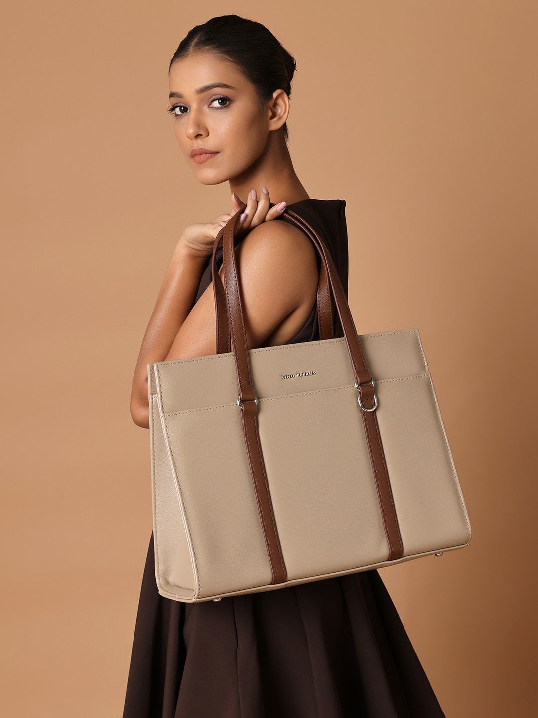 Lino Perros Oversized Structured Tote Bag with Quilted