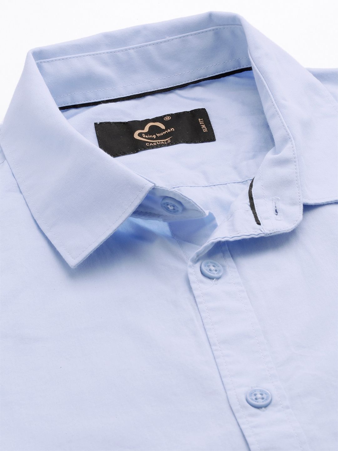 Being Human Pure Cotton Slim Fit Opaque Casual Shirt