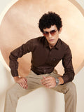 DENNISON Smart Solid Opaque Pure Cotton Satin Shirt