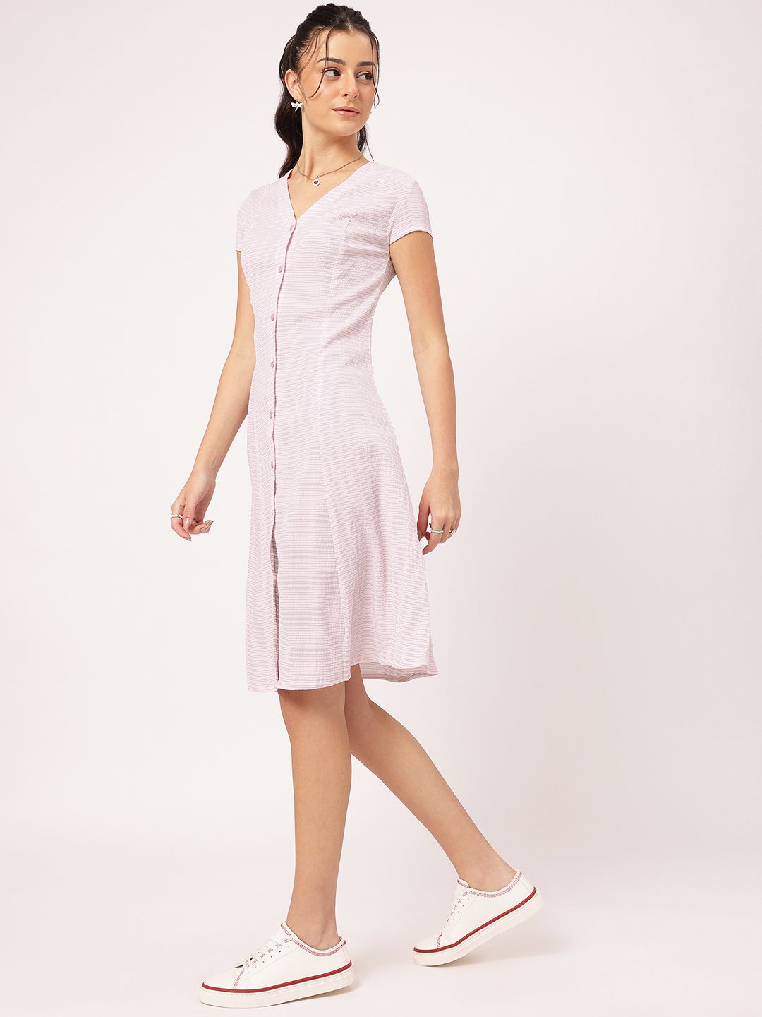 DressBerry Shirred Perfection Timeless Lines Paneled Dress
