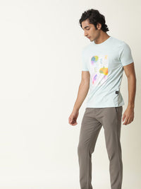 RARE RABBIT Men Monc Printed Pure Cotton Slim Fit T-Shirt