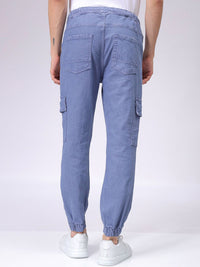 The Indian Garage Co Men Cotton Stretchable Cargo Denim Joggers