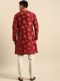 Anouk Men Floral Printed Round Neck Straight Kurta