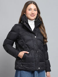 Monte Carlo Women Mock Collar Solid Casual Lightweight Puffer Jacket