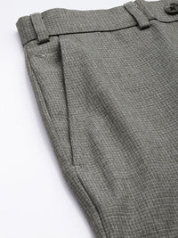 Park Avenue Men Textured Checked Formal Trousers