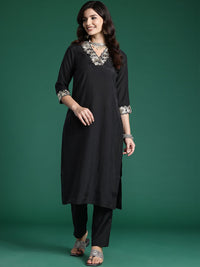 Indo Era Women Floral Yoke Design Regular Pure Cotton Kurta with Trousers