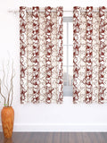 Story@home Maroon & Cream-Coloured Floral Window Curtain