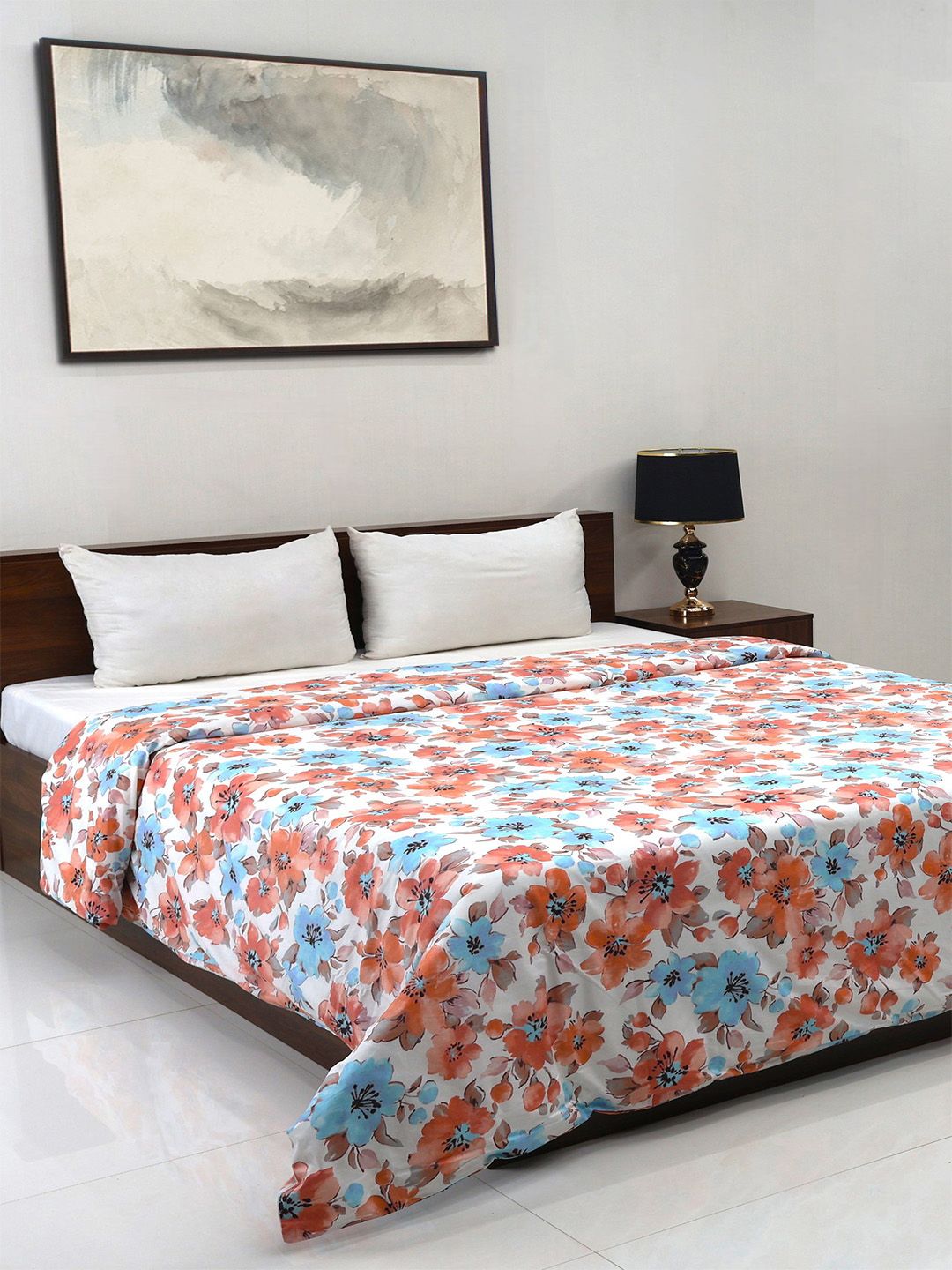 Bombay Dyeing Allure 144 TC 100% Cotton Orange Double King Duvet Cover