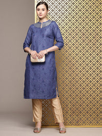 House of Pataudi Floral Printed Sequinned Jashn Kurta