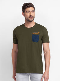 SPYKAR Typography Printed Slim Fit Casual Pocket T-shirt