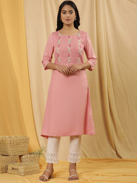 W Ethnic Motifs Empire Thread Work Kurta with Trouser