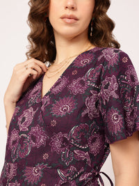DressBerry Bohemian Bloom Ethnic Print Mini Wrap Dress