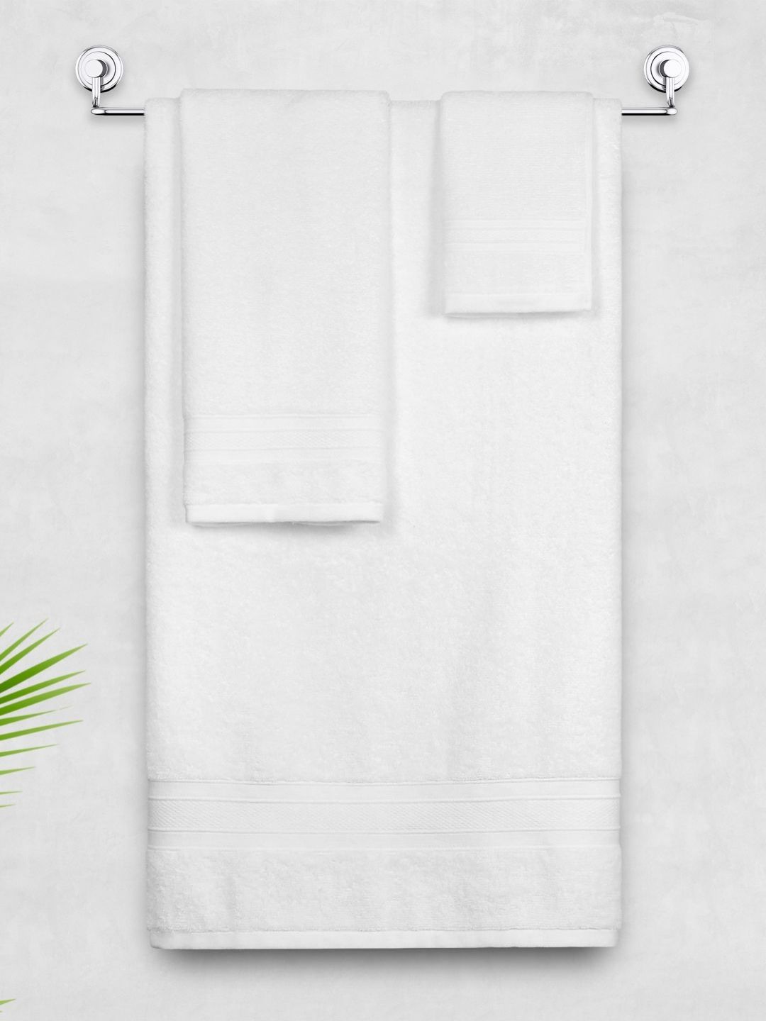 MYTRIDENT Soft Comfort White 3 Pieces Pure Cotton 500 GSM Towel Set