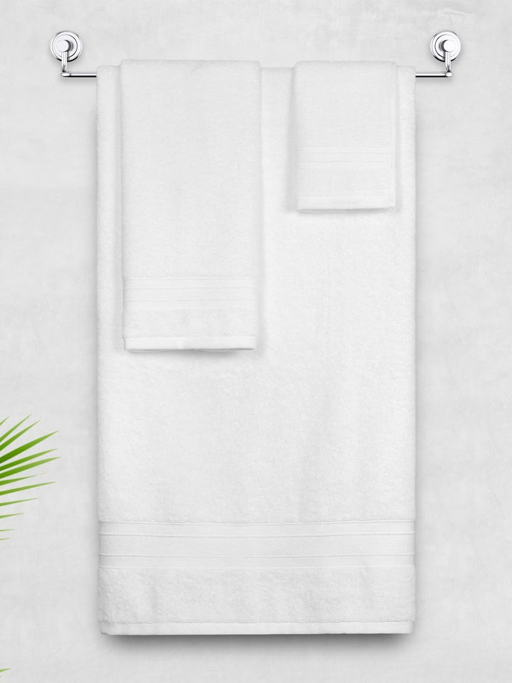 MYTRIDENT Soft Comfort White 3 Pieces Pure Cotton 500 GSM Towel Set