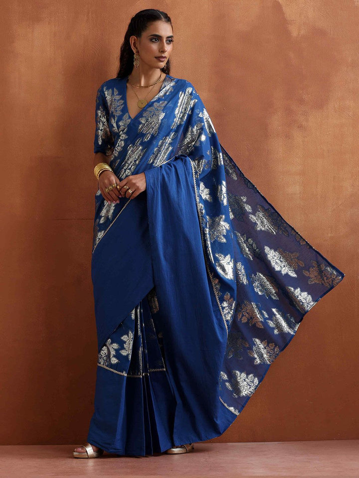 trueBrowns Floral Woven Design Zari Saree