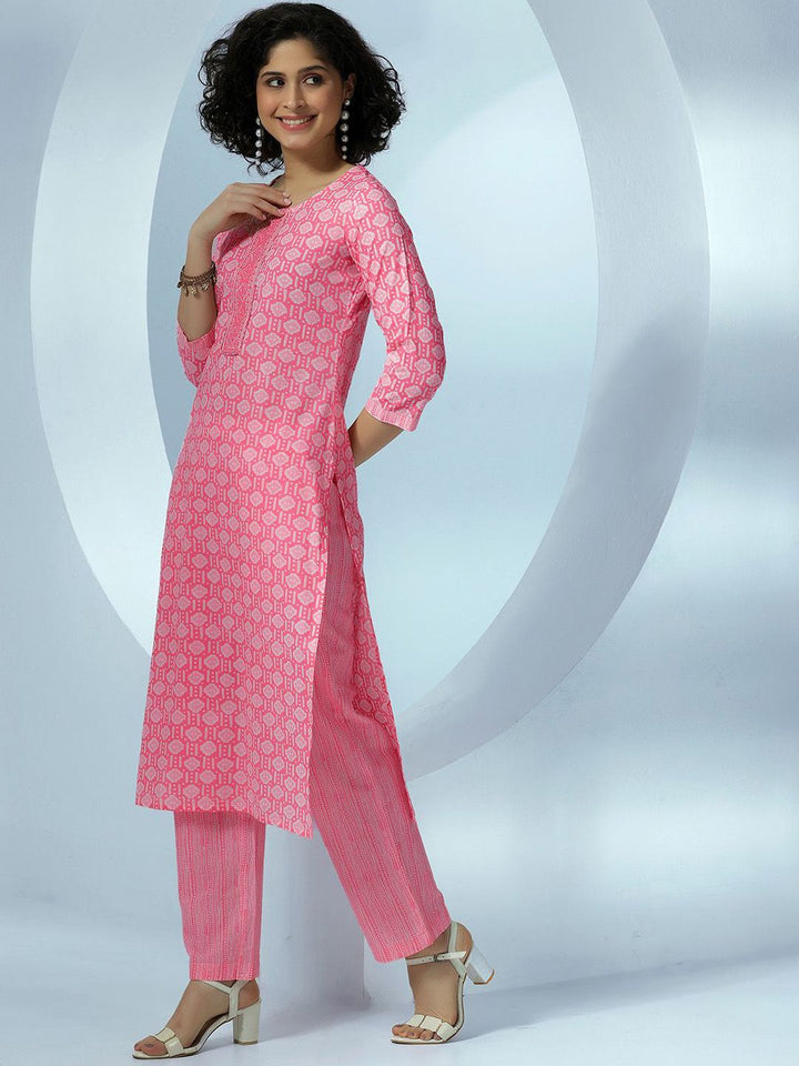Libas Women Ethnic Motifs Printed Pure Cotton Kurta with Trousers & Dupatta