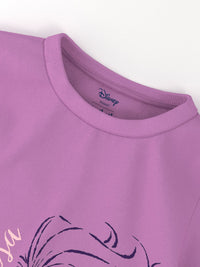 Nauti Nati Girls Pack of 2 Frozen Antimicrobial Graphic Printed Round Neck Cotton T-shirts