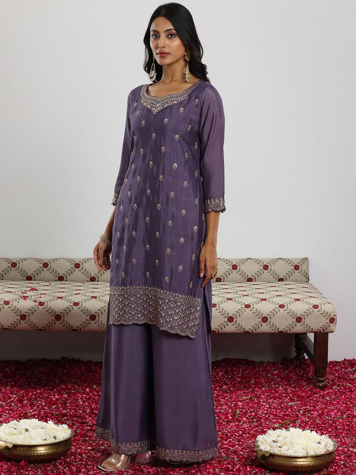 Libas Women Floral Embroidered Regular Kurta with Palazzos & With Dupatta
