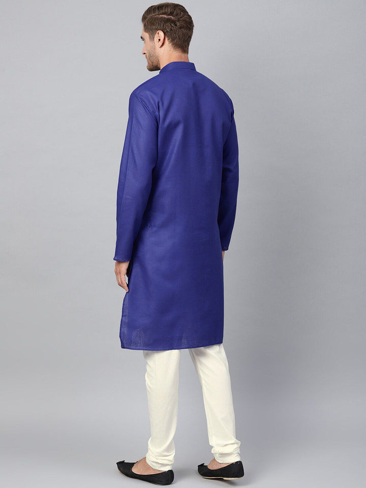 SOJANYA Mandarin Collar Patch Poket Linen Kapas Lurus Kurta