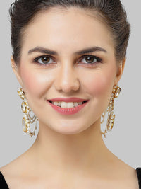 Anting-anting drop kontemporari berlapis emas Karatcart