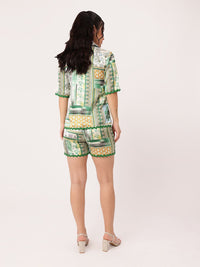 DressBerry Boho Bliss Printed Shirt With Trousers & Tube Top