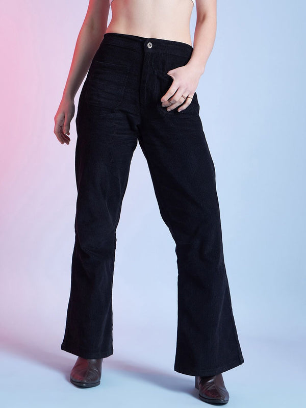 STREET 9 Women Relaxed Cotton Flared Trousers