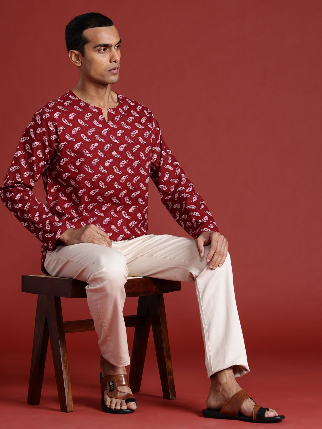 Anouk Ethnic Motifs Print Pure Cotton Kurta