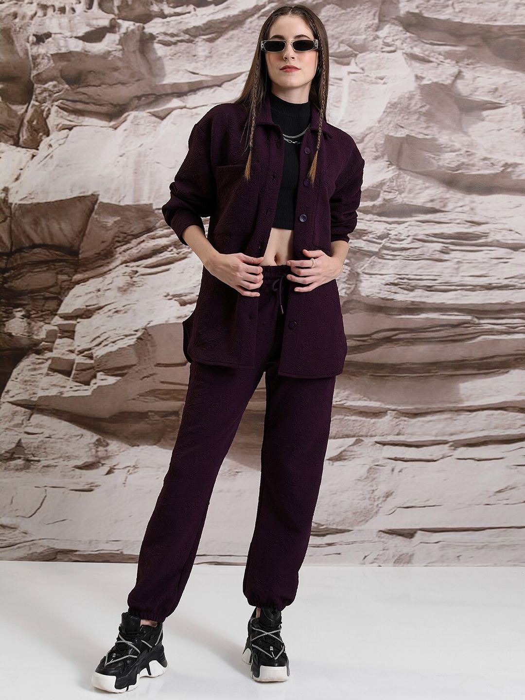 Tokyo Talkies Quilted Overshirt With Joggers Co-Ords